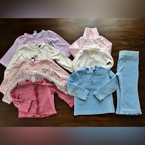 Baby girl toddler Long Sleeve Ribbed Tees Y2K vintage vibes